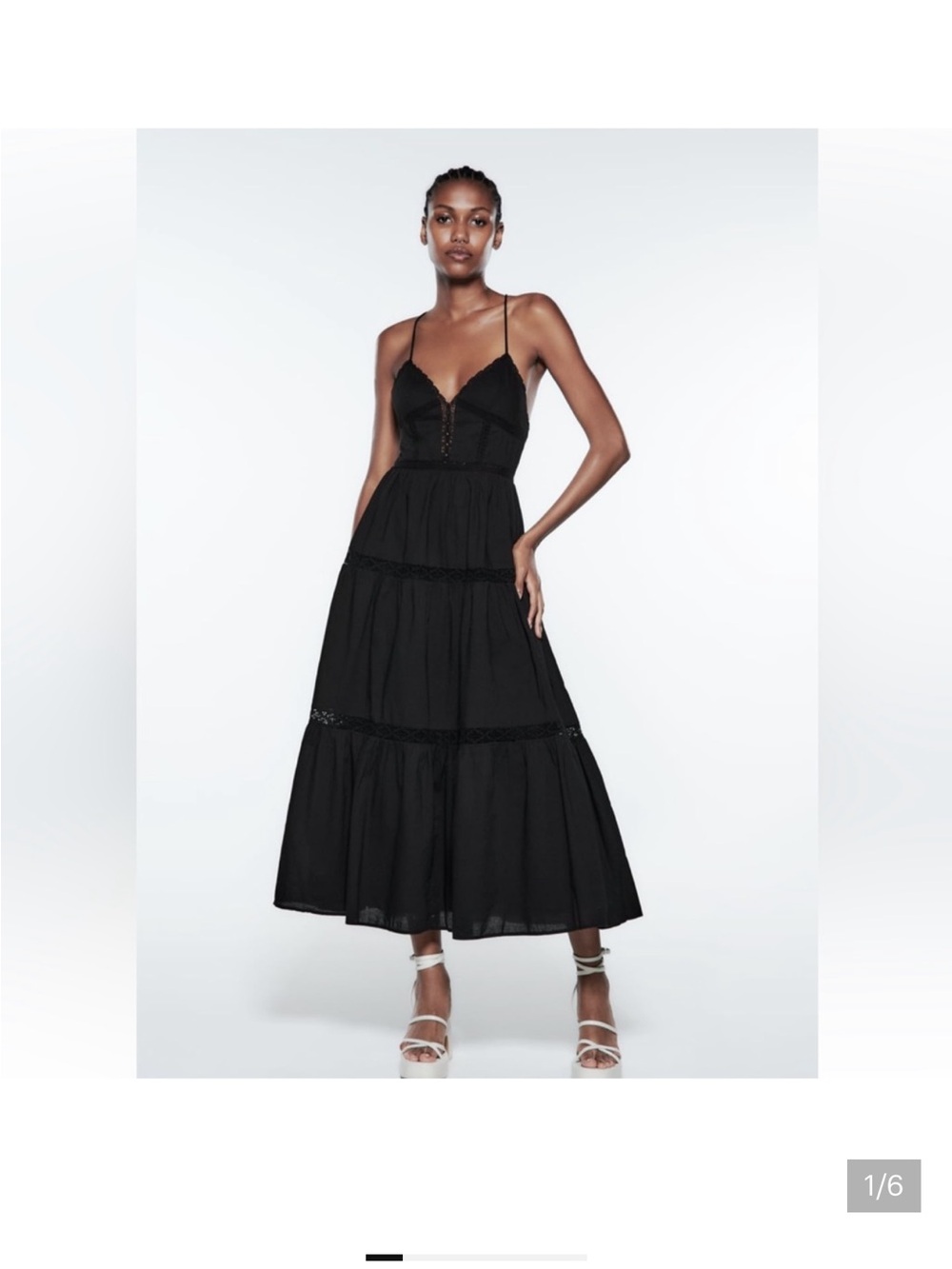 Zara LACE INSERT MIDI DRESS